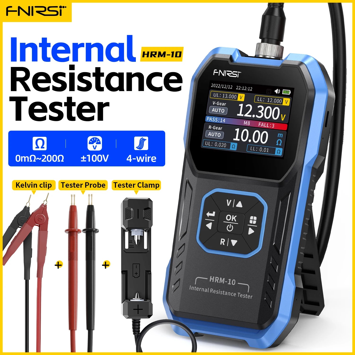 FNIRSI HRM-10 Batterietester für Spannung und Innenwiderstand – Produktbild 1